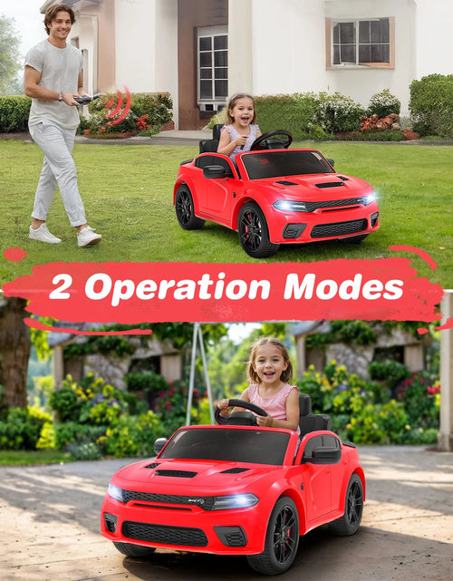 Load image into Gallery viewer, Dodge Electric Ride on Cars for Kids, 12V Licensed Dodge Charger SRT Powered Ride on Toy Cars with Parent Remote Control/Music/Led Headlights/Safety Belt for 3-5, Purple(Walmart Exclusive Color)
