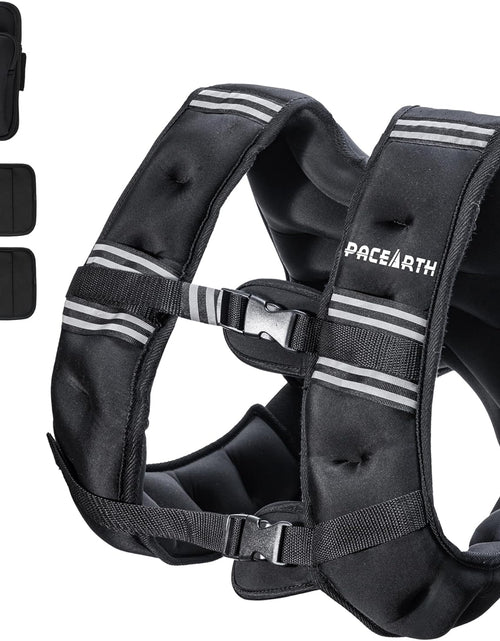 Load image into Gallery viewer, Weighted Vest with Ankle/Wrist Weights 6Lbs-30Lbs Body Weight Vest with Reflective Stripe, Size-Adjustable Workout Equipment for Strength Training, Walking, Jogging, Running for Men Women
